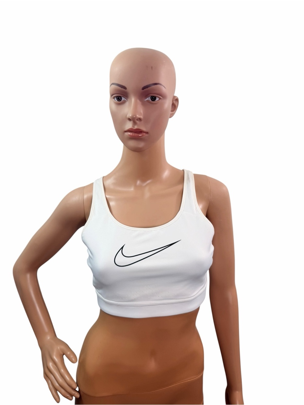 Nike Fit Women’s Size Medium White Race Back Athletic Gym Training Sport Bra - Picture 5 of 10